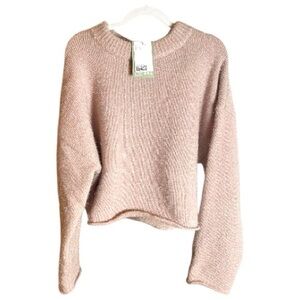 NWT H&M Light Pink Sparkly Sweater With Metallic Thread. Size XL